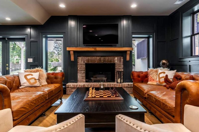After: Whole-Home Renovation II: Lower-Level Fireplace